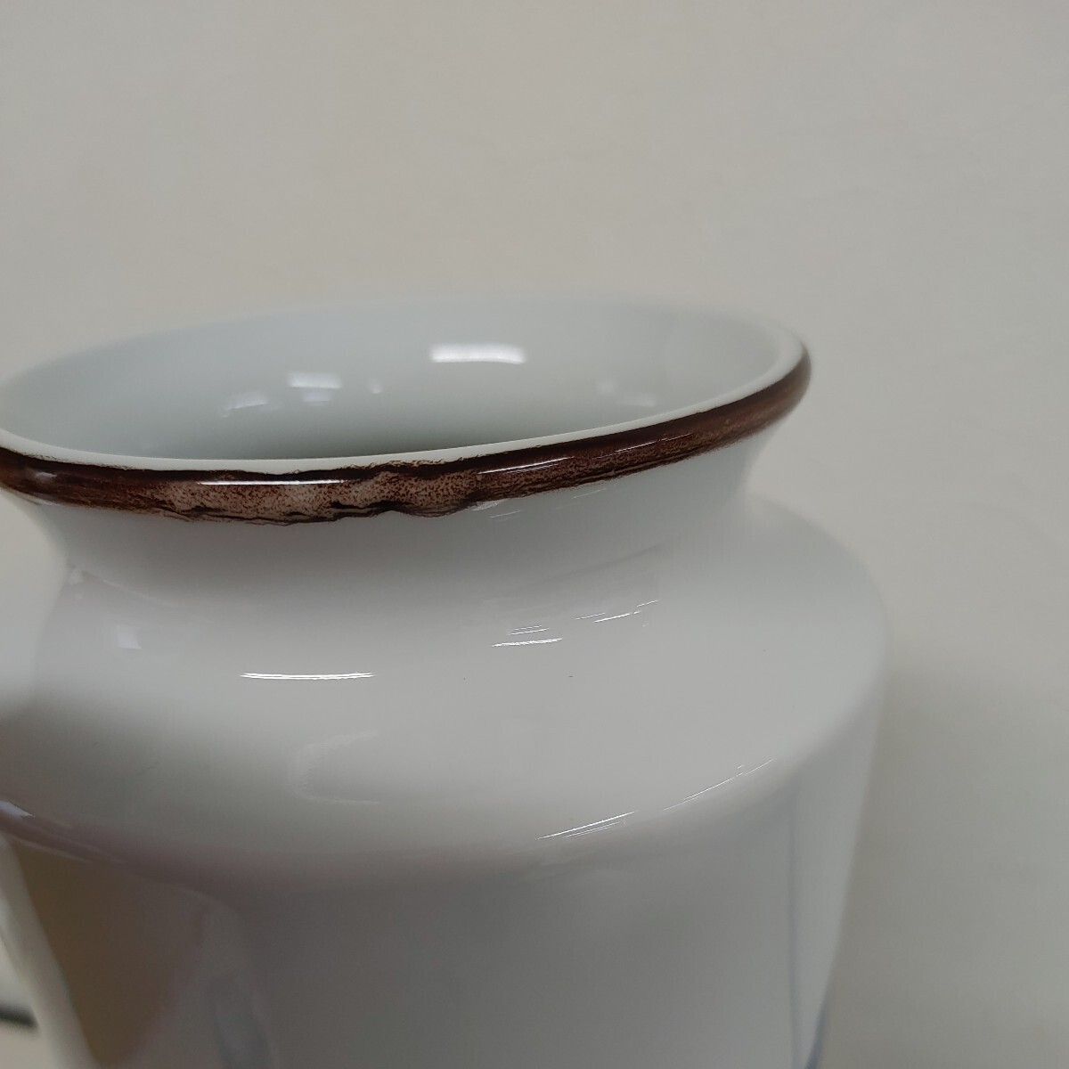 【花瓶 西峰 花器】中古品 西峰窯 美濃焼？ 青 陶器 【B5-3①】0513_画像5