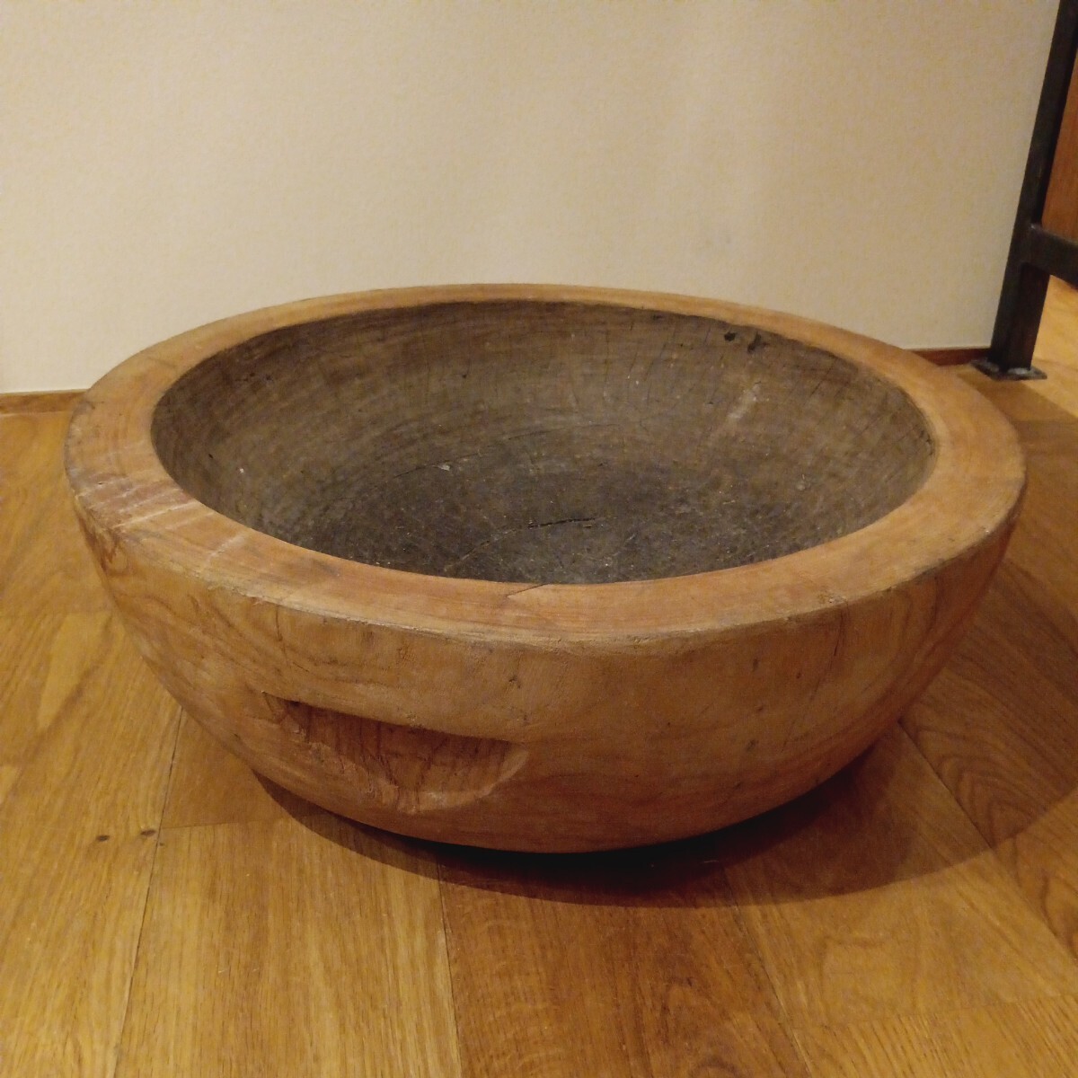 こね鉢 木製 木鉢 ねり鉢 約44cm うどん 蕎麦 そば 古民具 こね鉢 木製 木鉢 ねり鉢 約44cm うどん 蕎麦 そば 古民具