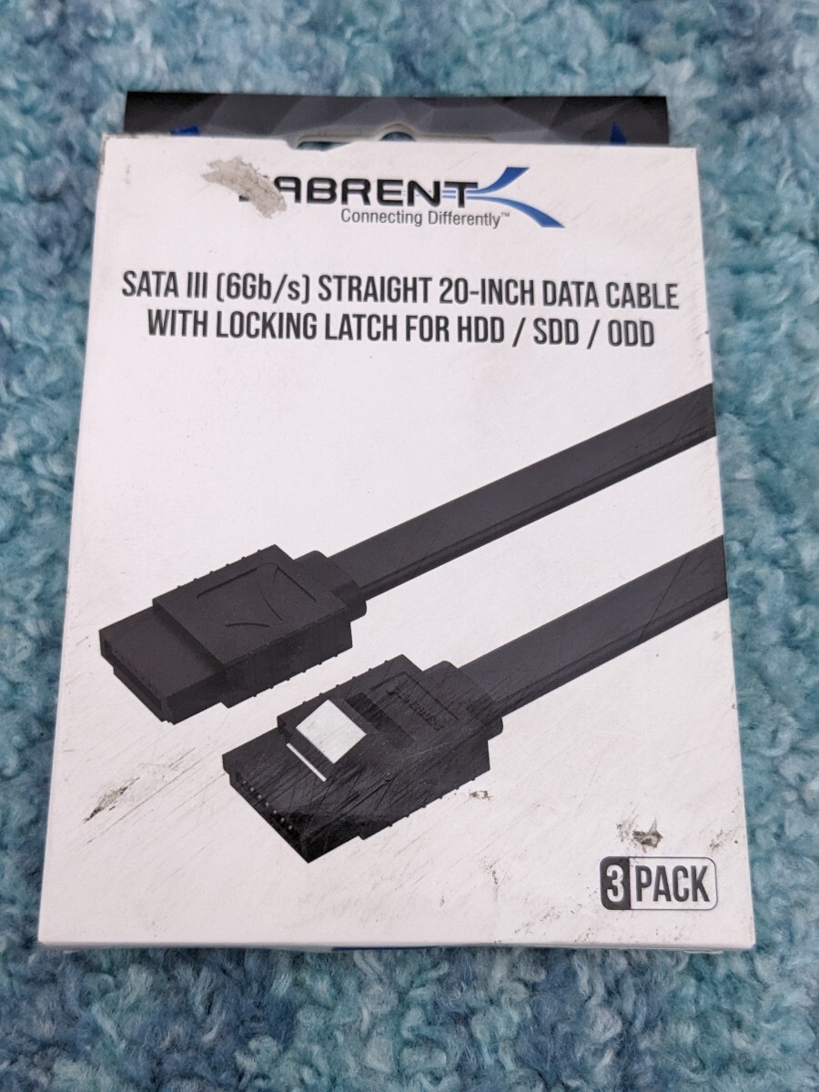 0605u0911　SABRENT SATAケーブル（ストレートコネクタ）SSD/HDD/CDおよびDVDドライブ用SATA III ブラック CB-SFK3 箱内3本入_画像1
