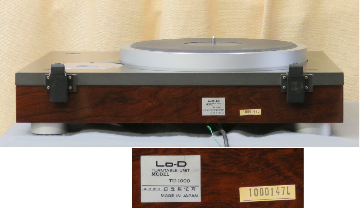  turntable system Lo-D TU-1000 arm less ( conform arm valid length 229~250mm) power supply unit sectional pattern body 38kg operation verification settled 