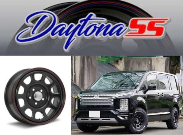 デイトナ SS DAYTONA SS 16x7.0J 5/114.3 +35 BLACK (red/blue line) ブラック 16インチ デリカ D:5 新品4本 スチールホイール 送料無料_画像6