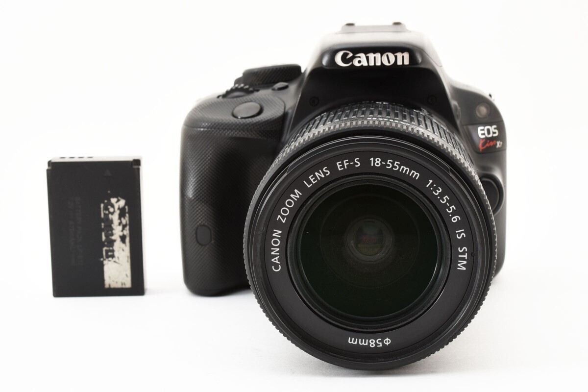  Canon EOS Kiss X7 ( EF-S 18-55mm F3.5-5.6 IS STM ) 1800万画素.【 付属品あり】動作品 現状 品 バッテリー付き キャノンの画像1