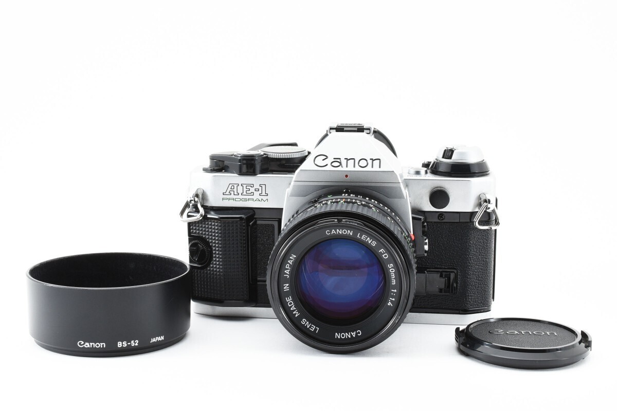 CANON AE-1 PROGRAM NEW FD 50mm F1.4　フード付き キャノン プログラム マニュアルフォーカス フィルムカメラ_画像1