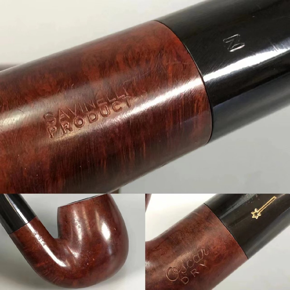 R009 OSCAR DRY SAVINELLI PRODUCT 614 ITAL サビネリ社 パイプ 喫煙具 喫煙道具 仕覆 共箱_画像8