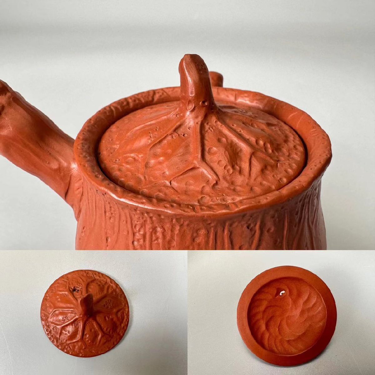 R0371A2 криптомерия . дерево . произведение Tokoname .. грязь чай примечание лотос форма заварной чайник чайная посуда . чайная посуда ширина рука заварной чайник чайная посуда царапина есть 