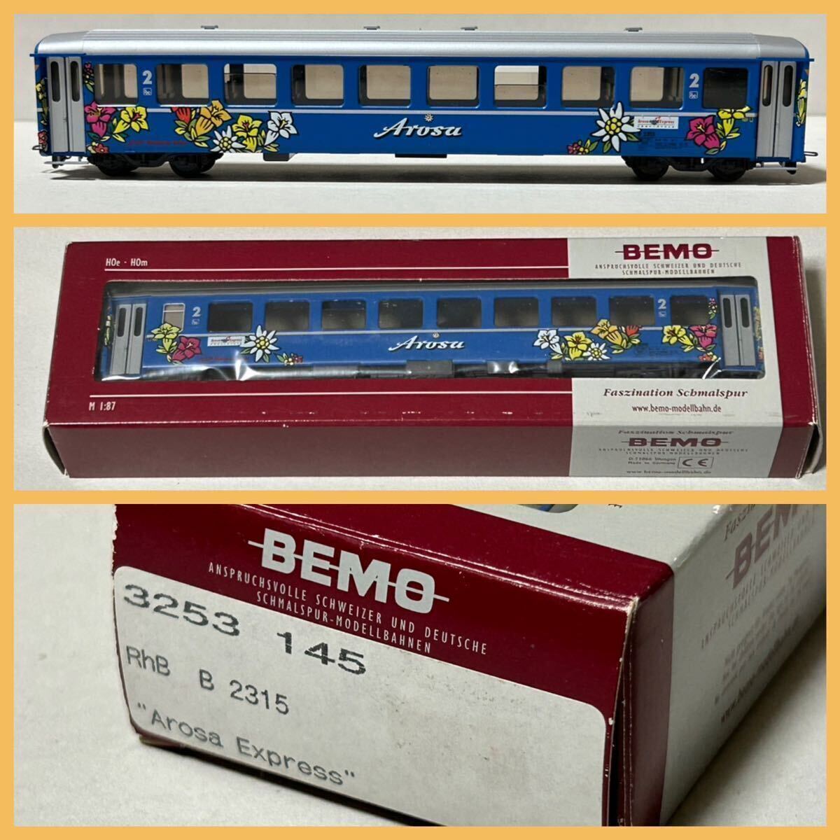 HOmゲージ(12ミリ) BEMO 3253145 RhB B2315 Arosa Express 2等客車の画像3