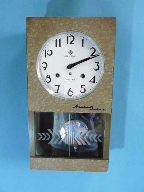 アンティーク、愛知時計　30日巻き　高級機械式掛け時計　稼働品_画像1