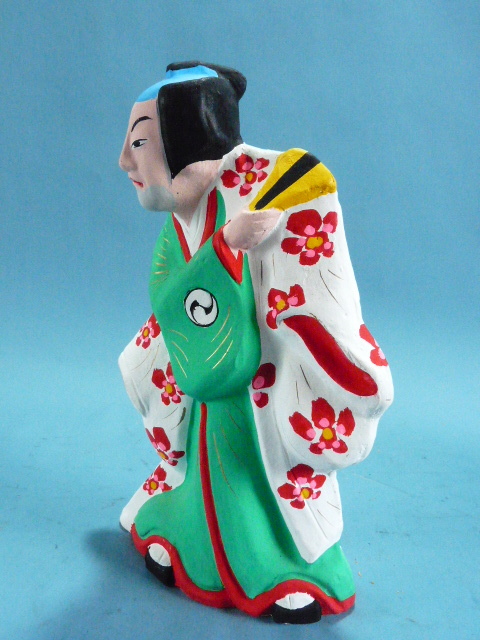 伝統民芸品　愛知三河旭土人形　手作り　歌舞伎役者人形　美品　保管品　高さ３０ｃｍ_画像6