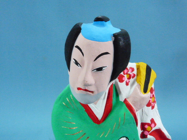 伝統民芸品　愛知三河旭土人形　手作り　歌舞伎役者人形　美品　保管品　高さ３０ｃｍ_画像7