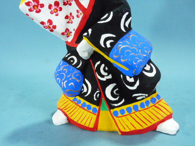 伝統民芸品　愛知三河旭土人形　手作り　歌舞伎役者人形　美品　保管品　高さ３1ｃｍ_画像3