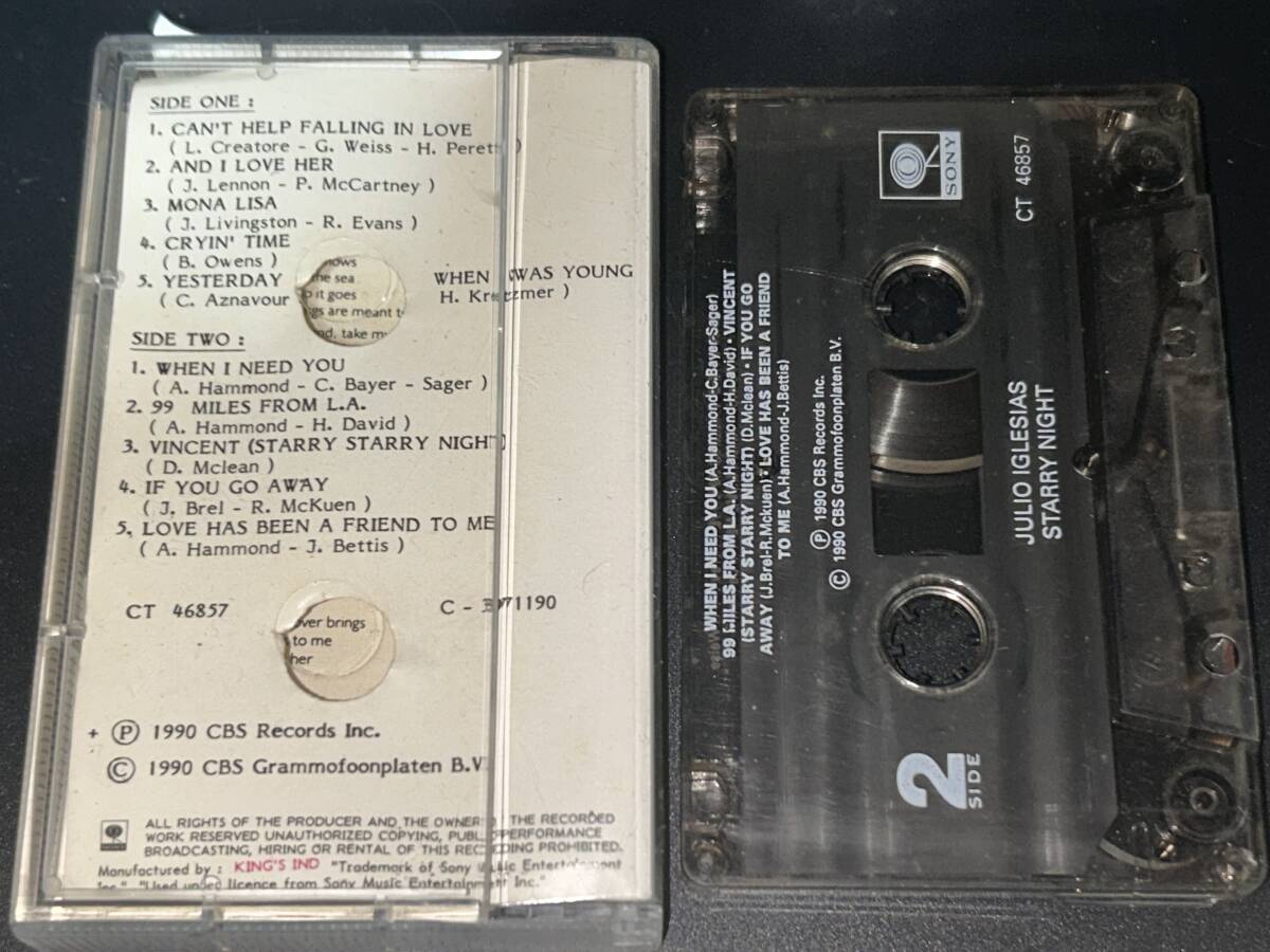 Julio Iglesias / Starry Night import cassette tape 