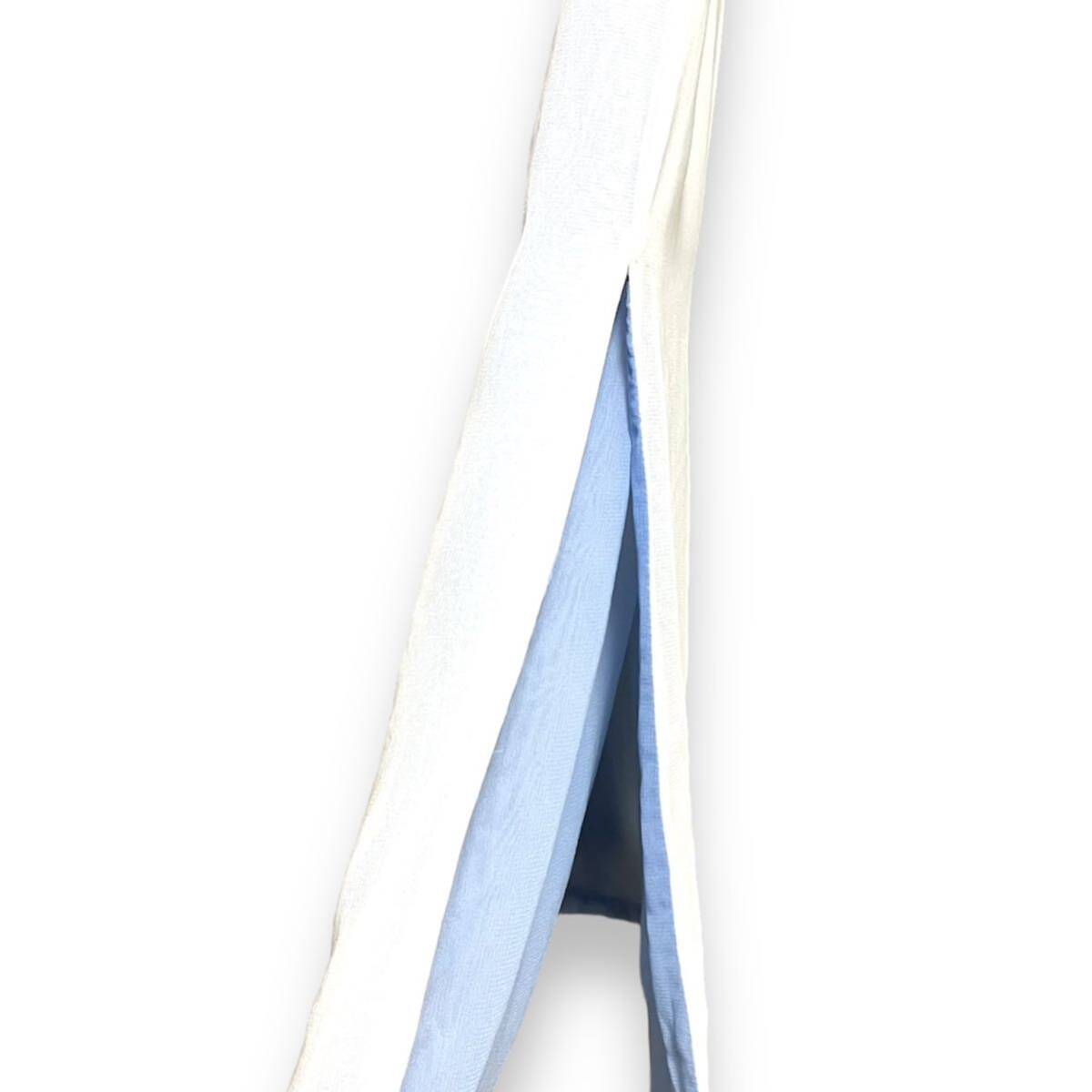 96SS ISSEY MIYAKE cupra skirt イッセイミヤケ キュプラスカート ウエストデザイン シースルー スリット ロングスカート 白 青 イージーの画像2