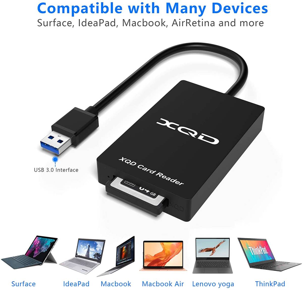 XQD カードリーダー XQDアダプター ソニー (SONY)M/Gメモリーカード Lexar USBマークカードに対応 USB3.0 高速転送の画像7