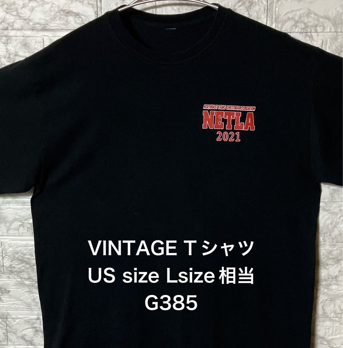 【レア】USA アメリカ古着 Lサイズ相当 VINTAGE ブラックTシャツ 両面プリント ビンテージ ビッグプリント 黒