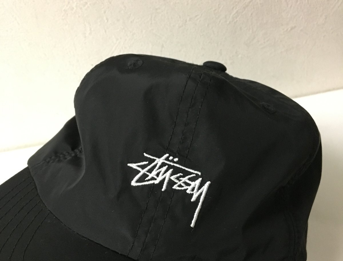 * domestic regular STUSSY Stussy Logo embroidery nylon cap black beautiful goods size F