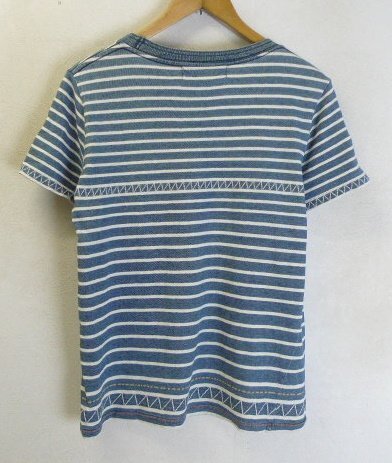 *REMIRELIEFremi relief indigo dyeing border with pocket T-shirt indigo size S