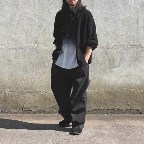 ◆Graphpaper グラフペーパー 24ss 極美品新同 Linen SOLOTEX Knit Cardigan　リネン混 サマーニット カーディガン 黒 1_画像2