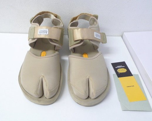 ◆SUICOKE BITA-V スイコック 足袋デザイン サンダル ベージュ サイズ9　27cm 箱完備_画像1