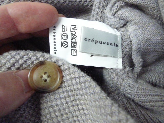 *Crepusculekreps cue ru2201-002 deer. . cotton knitted cardigan gray series size 1