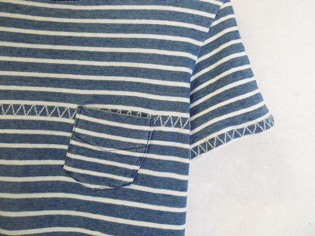 *REMIRELIEFremi relief indigo dyeing border with pocket T-shirt indigo size S