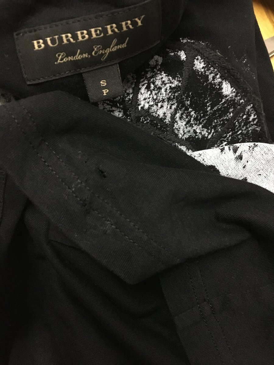 * внутренний стандартный BURBERRY LONDON ENGLAND Burberry искусство вышивка принт вырез лодочкой футболка чёрный размер S