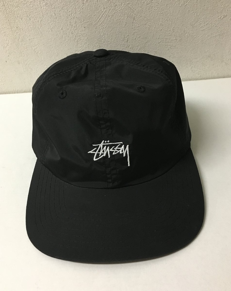 * domestic regular STUSSY Stussy Logo embroidery nylon cap black beautiful goods size F