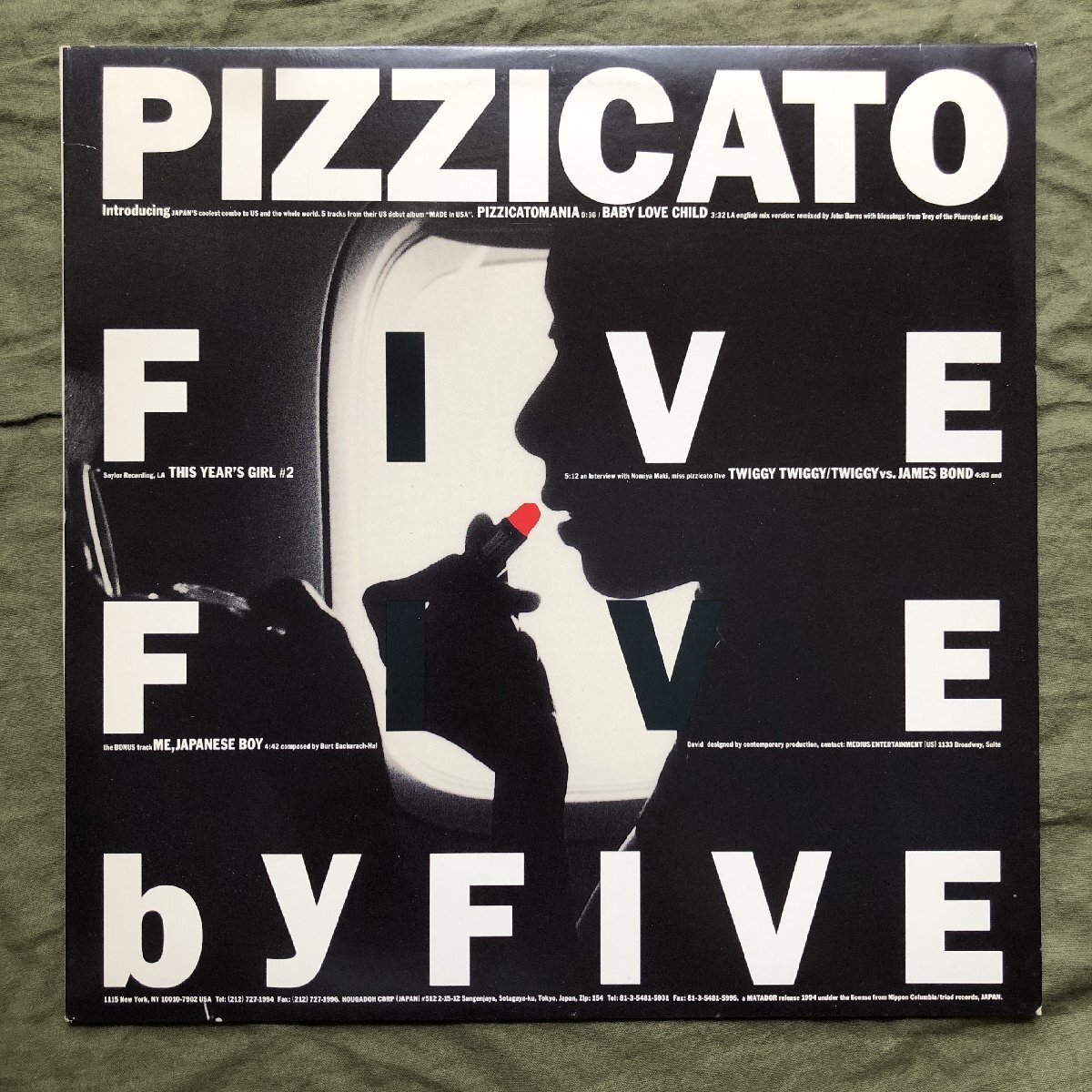 傷なし美盤 良ジャケ MASTERDISK刻印 レア盤 1994年 米国盤 ピチカート・ファイヴ Pizzicato Five 12''EPレコード Five By Five 野宮真貴_画像1