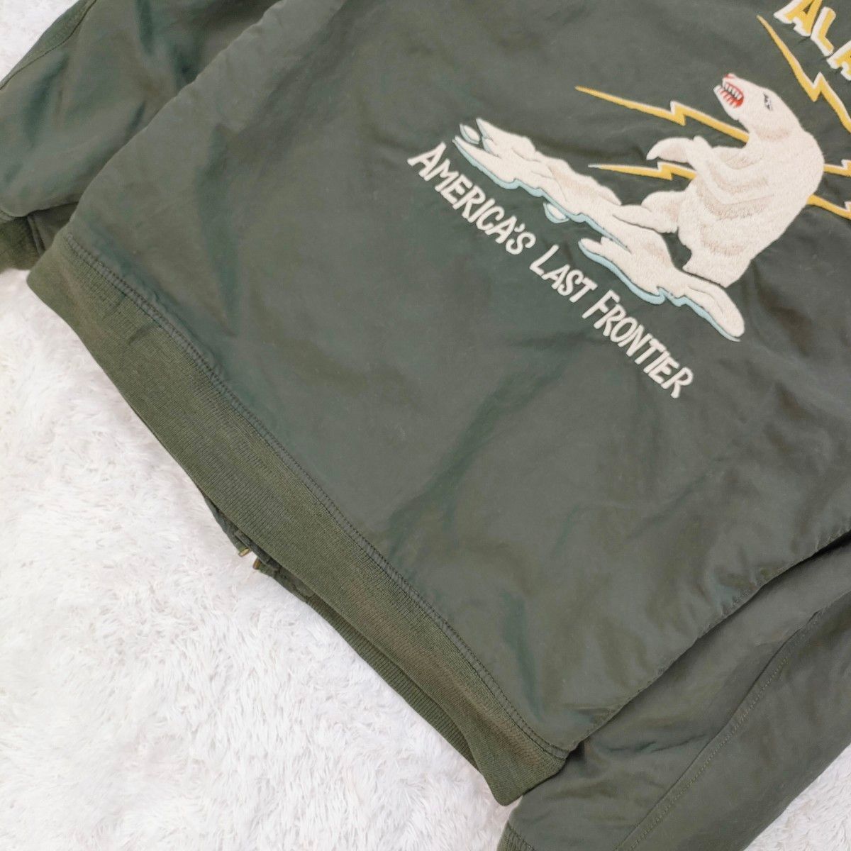 REMI RELIEFレミレリーフ ナイロン ボマージャケット スカジャン ALASKA アラスカ 刺繍 白熊 クマ 虎 タイガー