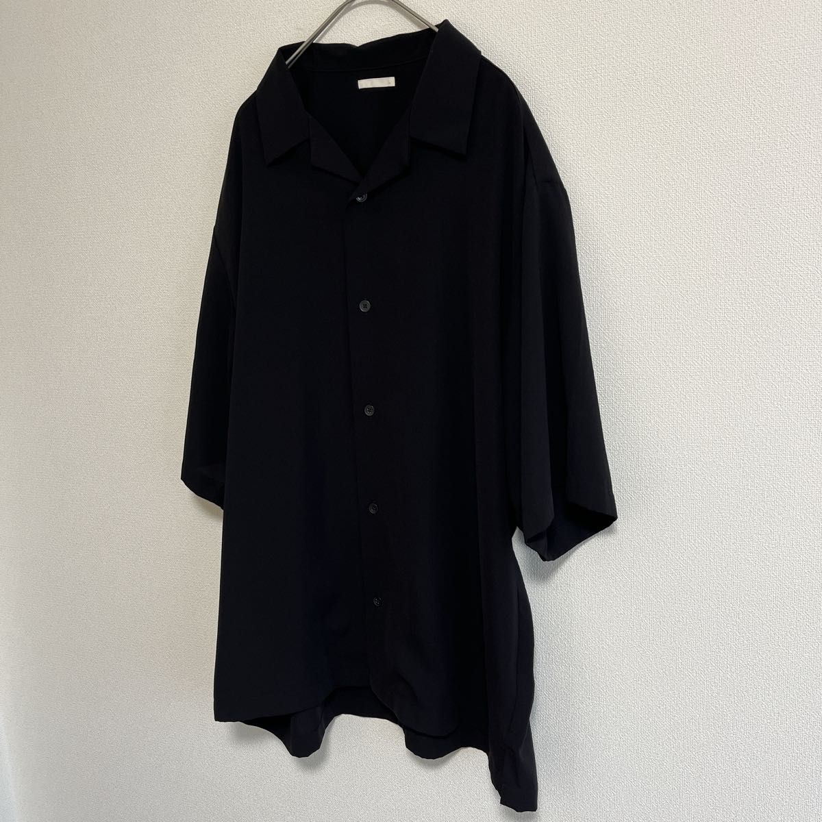 GU オープンカラー 半袖 ブラックLサイズ