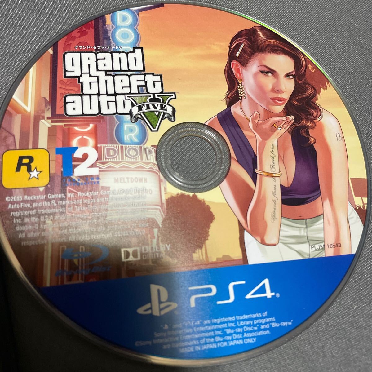 PS4ソフトのみ Grand Theft Auto V GTA5 グランドセフトオート5 ソフト ディスクのみ 中古_画像1