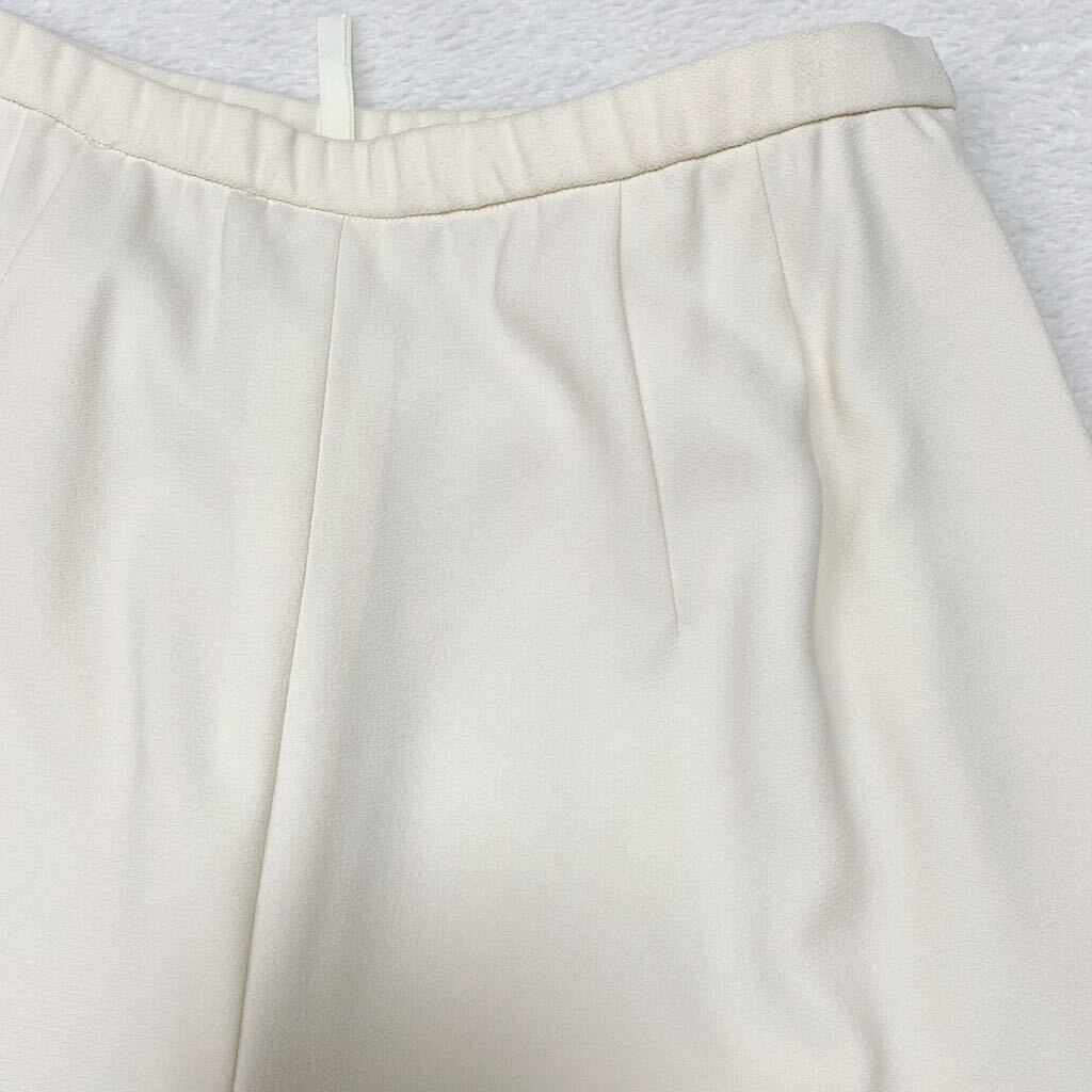leilian Leilian wide strut pants spring summer thin polyester stretch 9 number S~M made in Japan domestic regular goods 