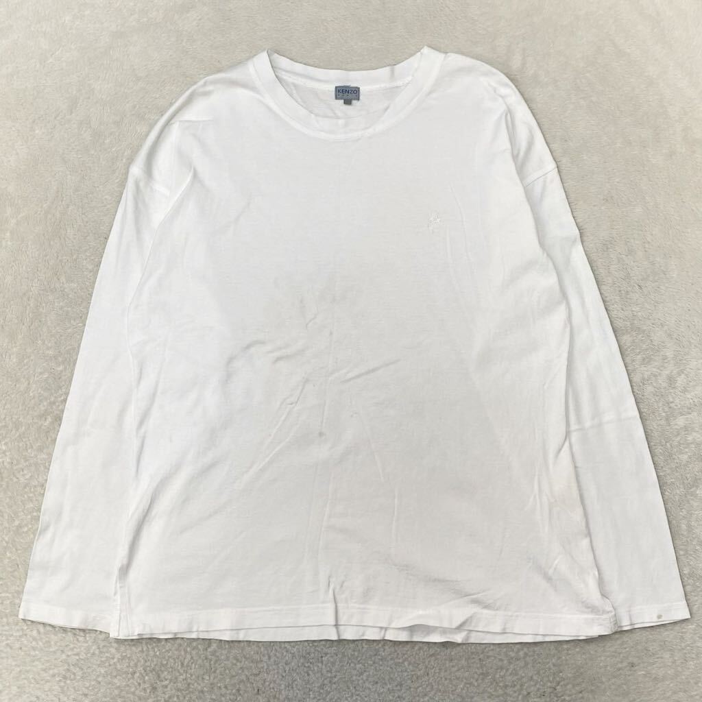KENZO ケンゾー オーバーサイズロングTシャツ 長袖Tシャツ ロンT カットソー ホワイト 白 メンズ ゆったり 大きい フリーサイズ_画像1