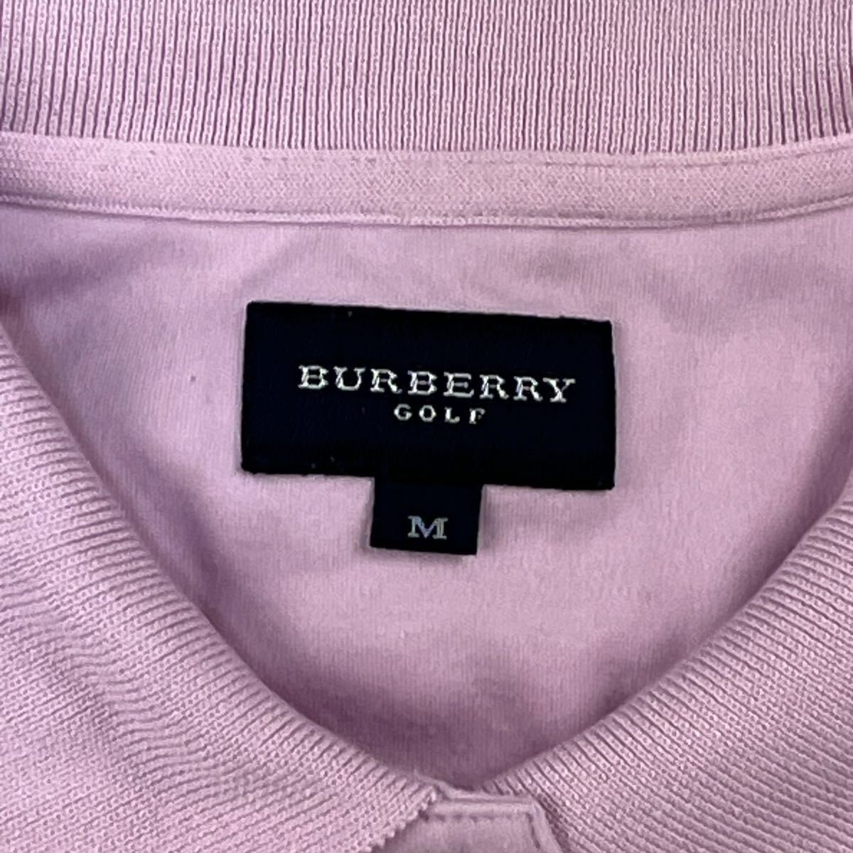 BURBERRY GOLF Burberry Golf Golf wear polo-shirt with long sleeves cotton shirt cotton 77% stretch . Logo lady's M size made in Japan 