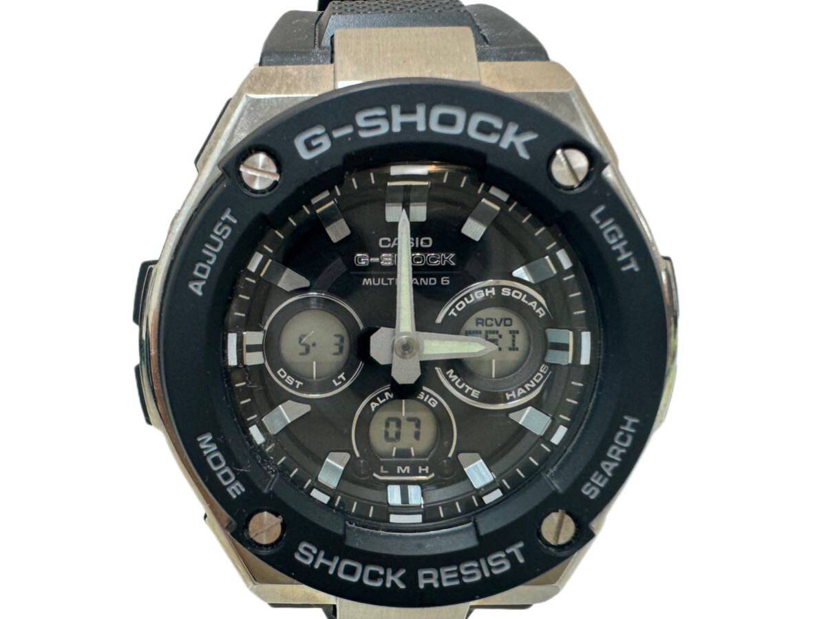 三620☆【動作品】CASIO 腕時計 G-SHOCK Gショック G-STEEL Gスチール 電波ソーラー ウォッチ 腕時計 GST-W300-1AJF 5524 ラバーベルト☆の画像8