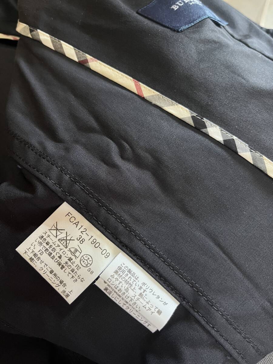 美品 正規 BURBERRY LONDON バーバリーロンドン ノバチェック イタリア製生地 ストレッチ コットン セットアップ 黒 サイズ38_画像6