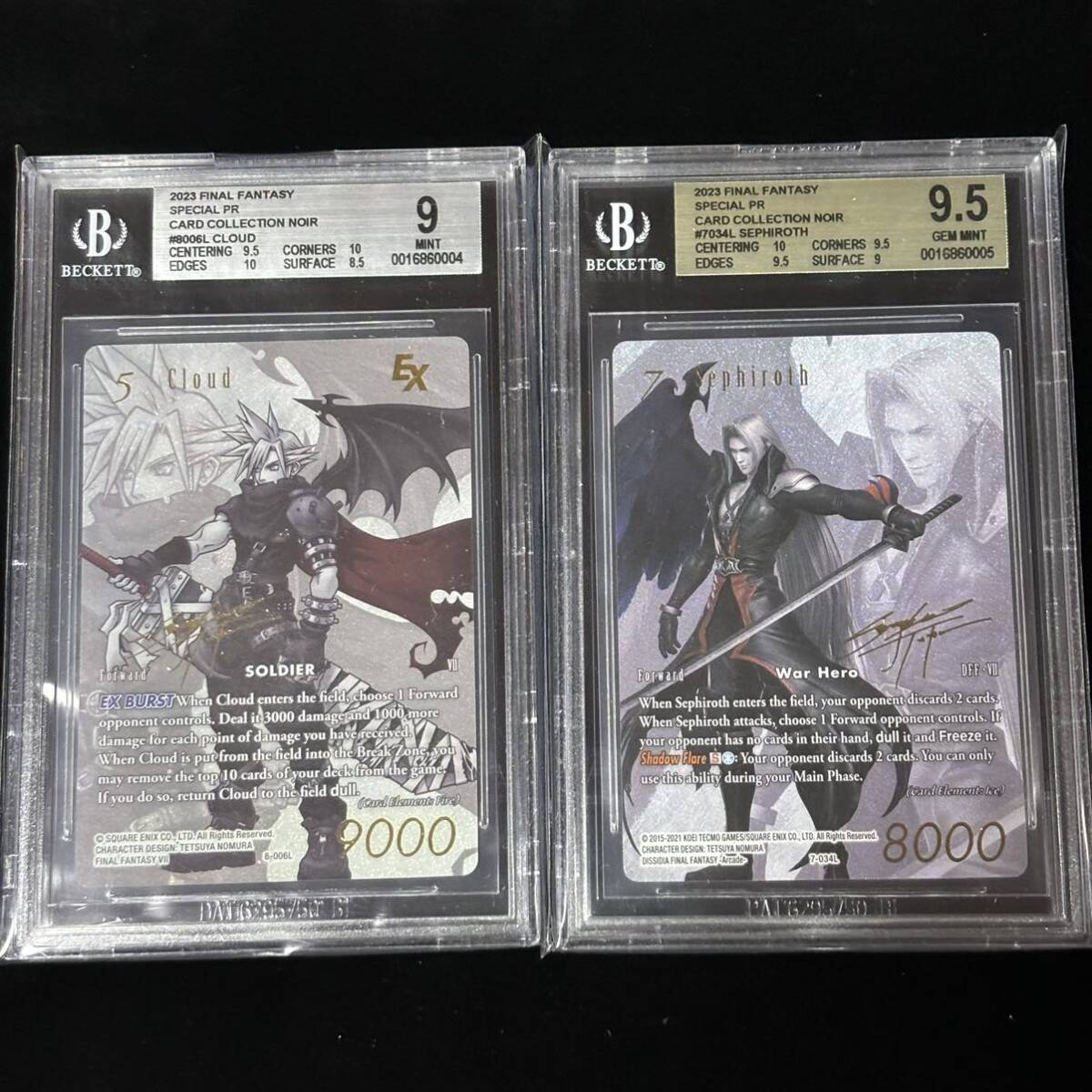 BGS 9.5 ＆ 9 FF-TCG Final Fantasy Special PR Card Collection Noir クラウド セフィロス ファイナルファンタジー 2枚セットの画像1