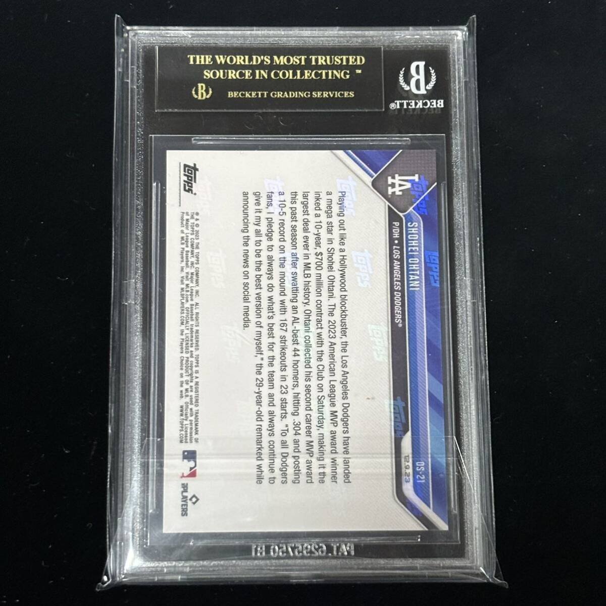 BGS 10 ブラックラベル Topps Now Shohei Ohtani OS-21 大谷 翔平 ドジャース ユニフォーム 鑑定品