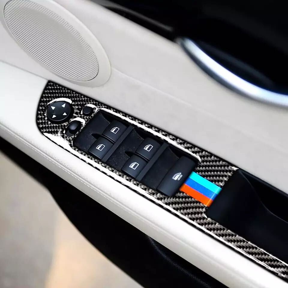 BMW カーボン ルック ウインドウ スイッチパネル カバー E90 E91 320i 323i 325i 325xi 330i 330xi 335i セダン ツーリング Mライン_画像4