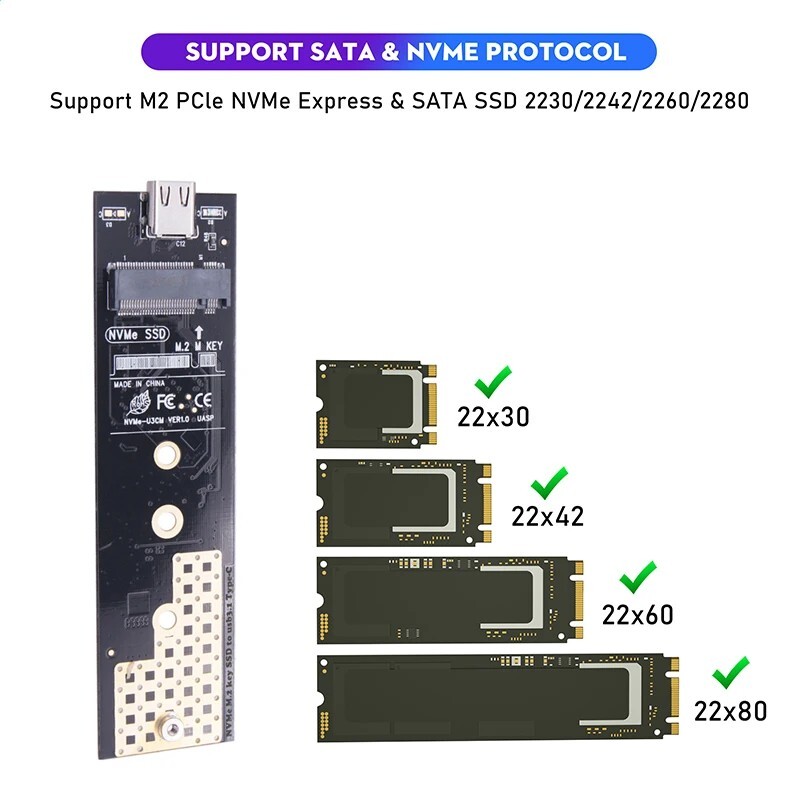 M.2 SSD 外付けケース M.2 NVME & SATA 両対応 SSD ケース USB C 変換 10Gbps デュアルプロトコル【K3】_画像2