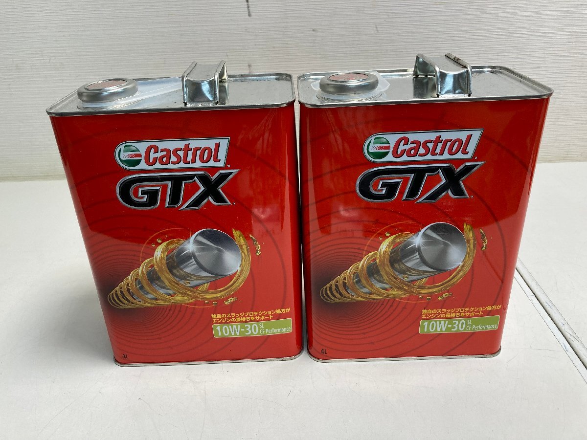 【★02-3854】■未使用■カストロール　GTX　10W-30　SL/CF　4L　2缶　Castrol　エンジンオイル（1728）_画像2