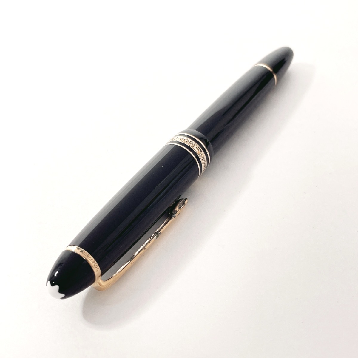 モンブラン MONTBLANC 万年筆 マイスターシュテュック 146 合成樹脂/K14ゴールド ブラック インク無し_画像2