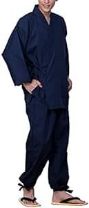 [KYOETSU] [キョウエツ] 作務衣 さむえ 男性用 メンズ 夏 冬 大きいサイズ さむい男性用 通年 作務 衣 (L, 紺_画像3