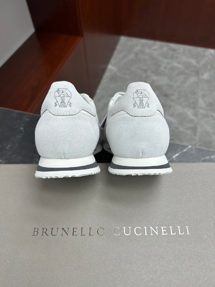 BRUNELLO CUCINELLI Brunello Cucinelli мужской спортивные туфли прогулочные туфли low cut обувь замша натуральная кожа спорт EU44 белый 