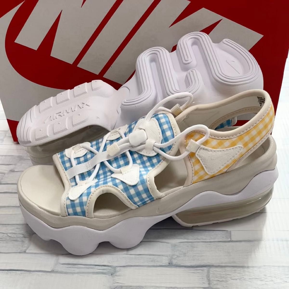 NIKE WMNS AIR MAX KOKO SANDAL ナイキ エアマックスココ ギンガムチェック 厚底サンダル 25.0㎝