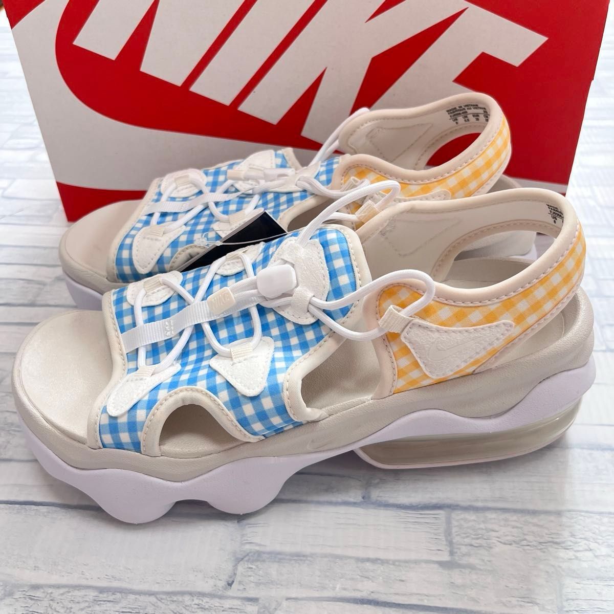 NIKE WMNS AIR MAX KOKO SANDAL ナイキ エアマックスココ ギンガムチェック 厚底サンダル 25.0㎝