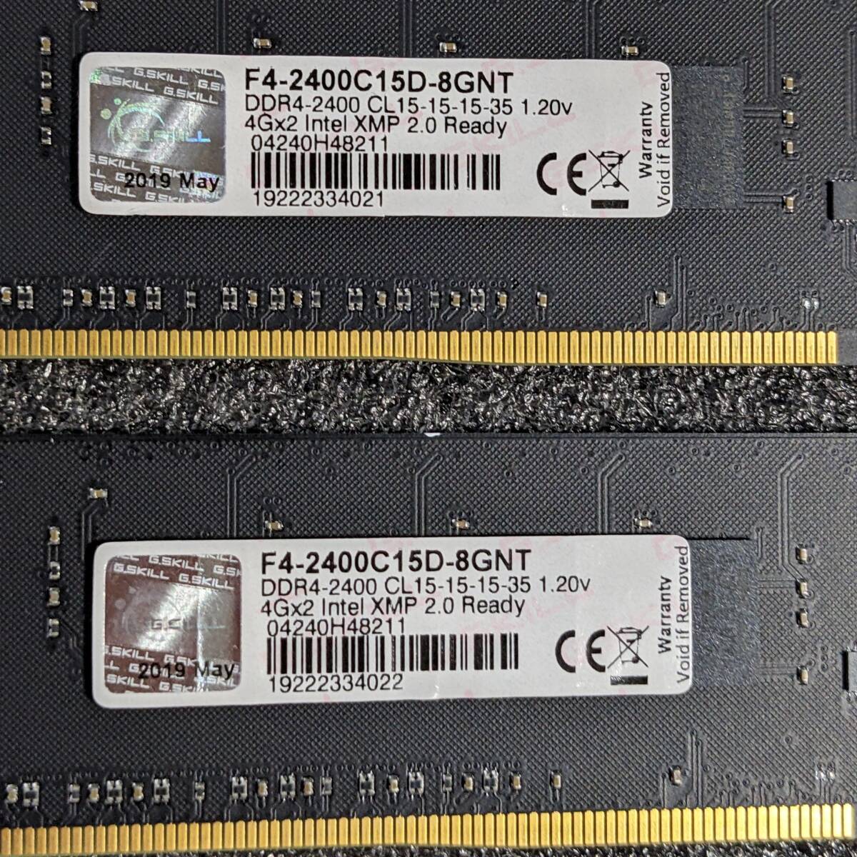 【中古】DDR4メモリ 8GB(4GB2枚組) G.SKILL F4-2400C15D-8GNT [DDR4-2400 PC4-19200]_画像5