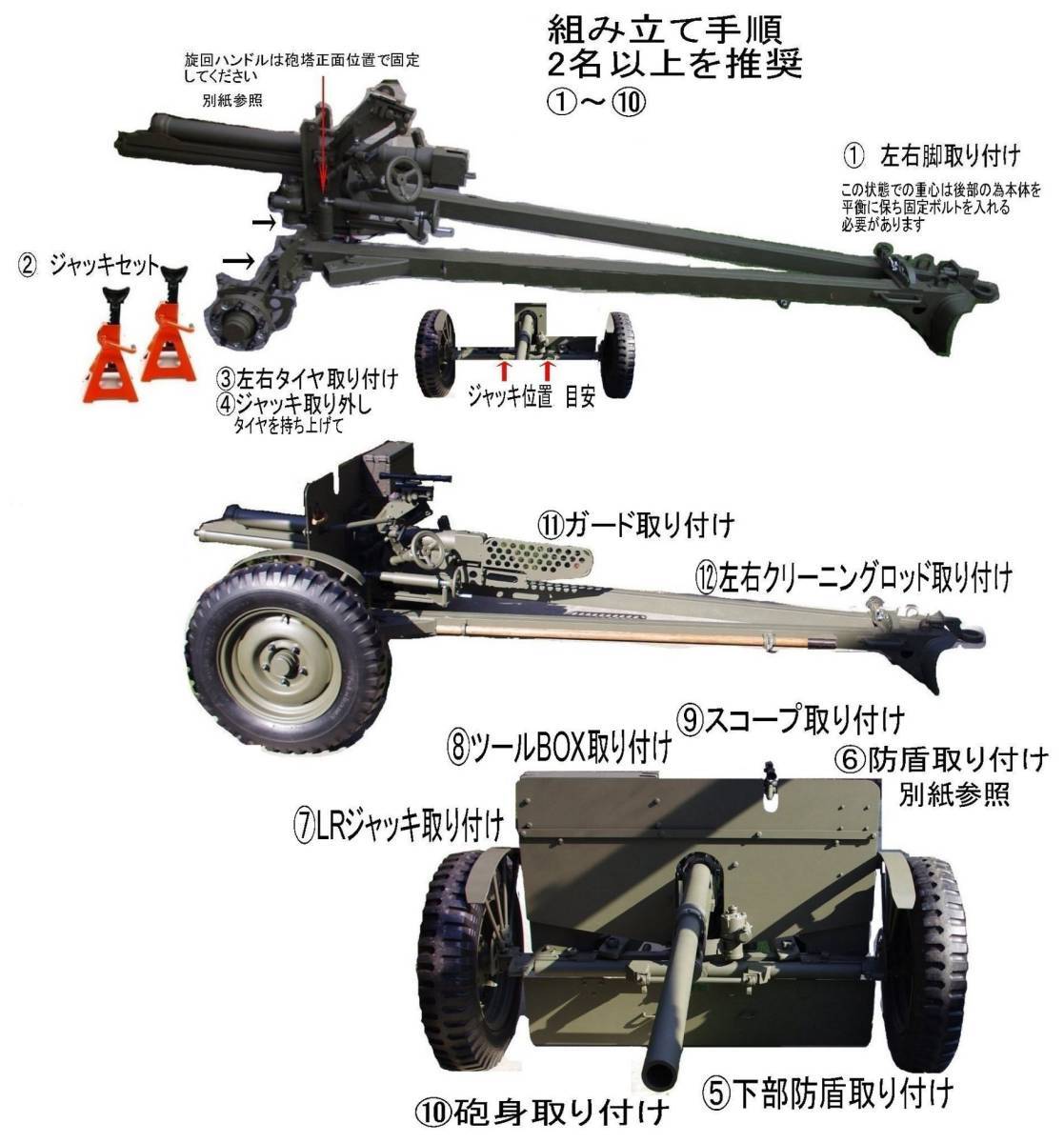 引取限定 静岡 軽自動車にも車載可能 超大型エアガン 1/1 対戦車砲レプリカ WW2 アメリカ軍 M3 3.7cm砲 40mmガスカート使用可_画像7