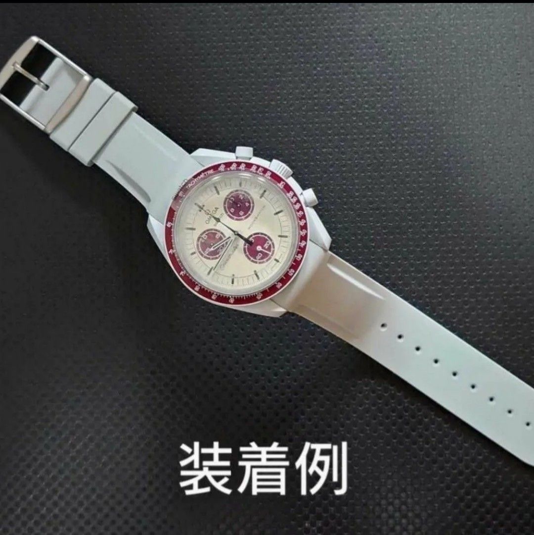 OMEGA×Swatch オメガ×スウォッチ　専用設計ラバーベルト　バネ棒 工具付　ブラック　新品!　送料無料!