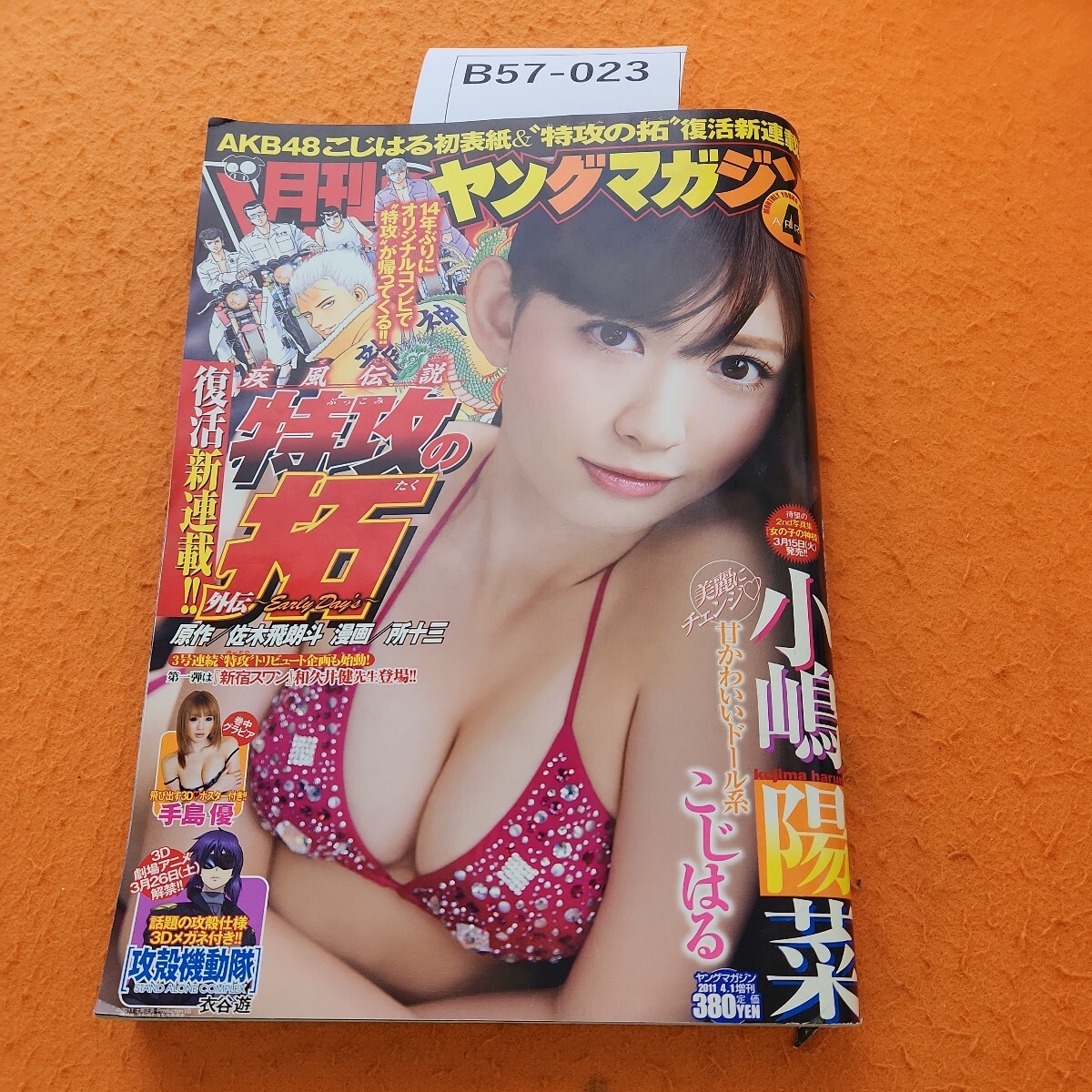 B57-023 月刊ヤングマガジン 2011 4/1 付録 攻殻仕様3Dメガネ 欠品_画像1