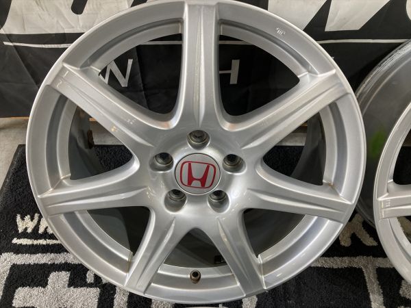 ◆状態良好!! ホンダ FN2 シビック タイプR ユーロ 純正 18×7.5J+55 114.3/5H ホイール4本SET!! シルバー 流用等 オデッセイ アコード_画像2